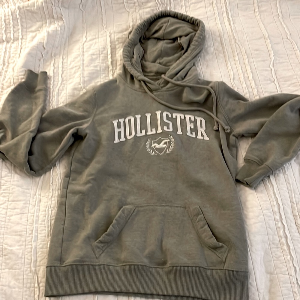 Hollister Heater Grey Easy Logo Graphic Hoodie
